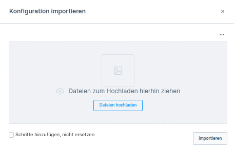 Suchdialog f&uuml;r den Schritt-Import