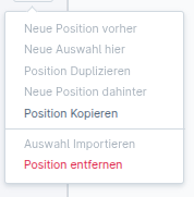 Sidebar-Aktion deaktiviert mit Tooltip &bdquo;nur in Standardsprache"