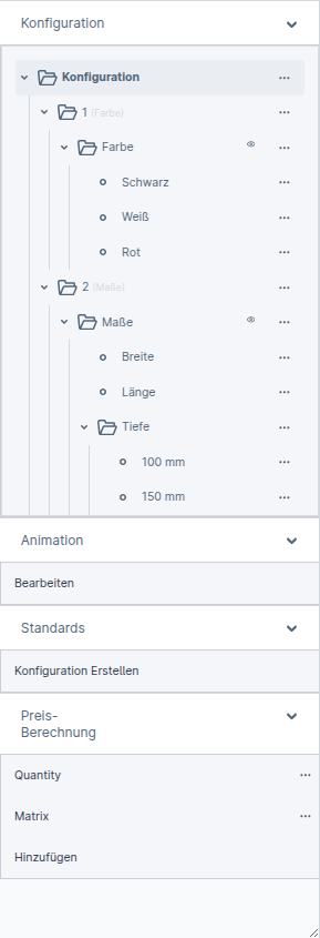 Sidebar mit Tree: Wurzel, Schritt-Positionen, Schritte, M&ouml;glichkeiten
