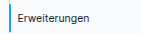 Erweiterungen-Tab in den Einstellungen
