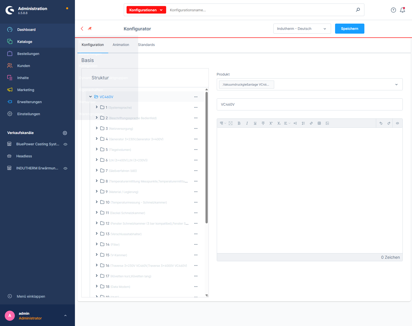 Shopware 6 backend confy steps tab